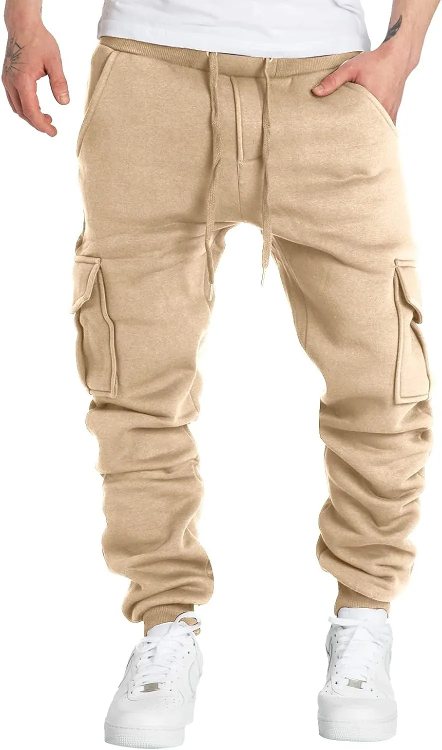 2023 Jogger Pants for Men, Men's Cargo Sweatpants Casual Joggers Athletic Plus Size Loose Stretch Baggy Trousers with Pocket