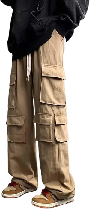 2023 Mens Cargo Pants Plus Size Elastic Waist Baggy Sweatpants for Men Casual Trousers Lightweight Jogger Pant Sweatpants