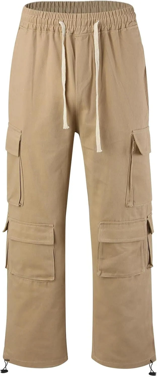 2023 Mens Cargo Pants Plus Size Elastic Waist Baggy Sweatpants for Men Casual Trousers Lightweight Jogger Pant Sweatpants