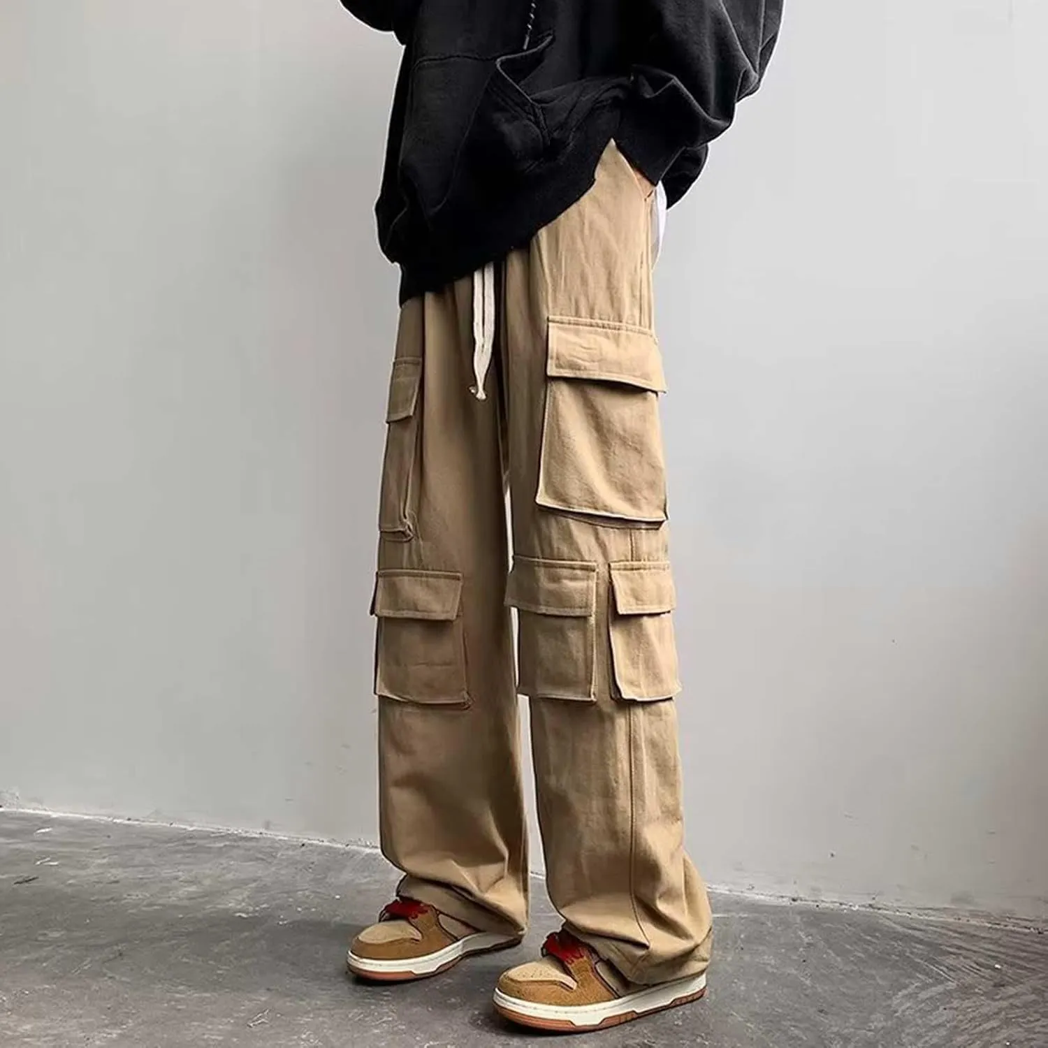 2023 Mens Cargo Pants Plus Size Elastic Waist Baggy Sweatpants for Men Casual Trousers Lightweight Jogger Pant Sweatpants
