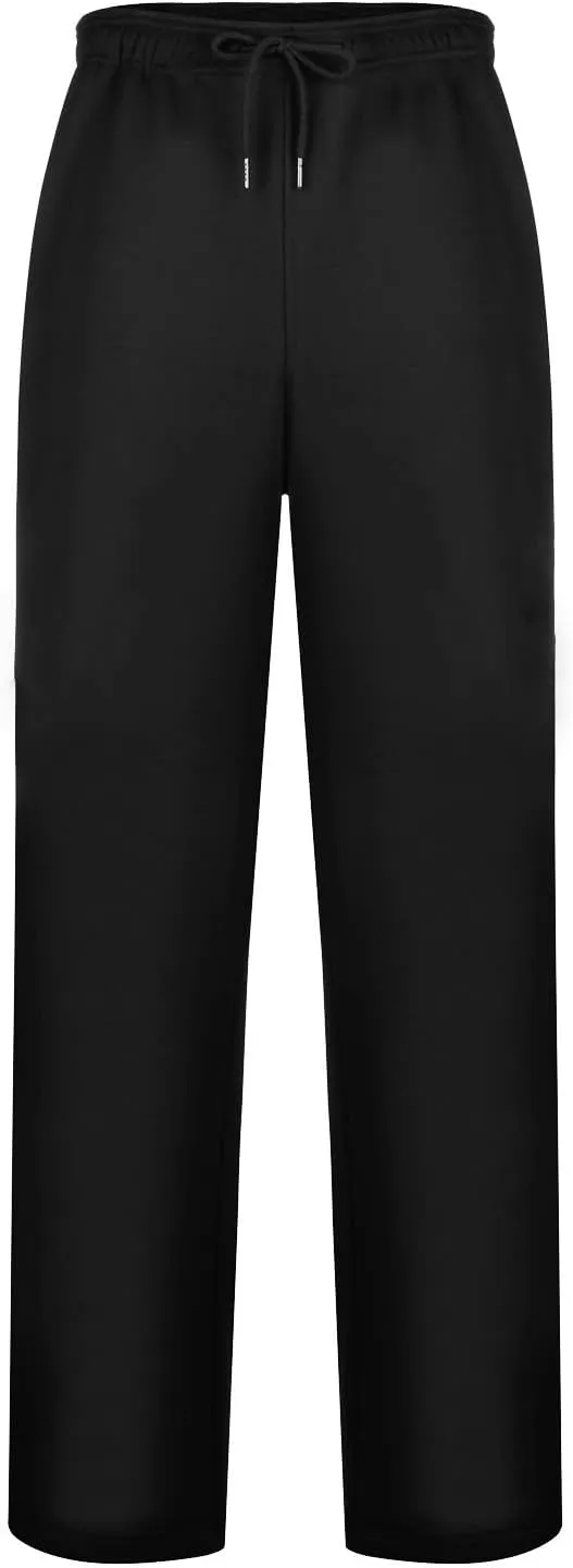 2024 Men's Fleece Cargo Sweatpants Drawstring Loose Fit Jogger Pants for Men with Pockets Stylish Hiking Work Trousers