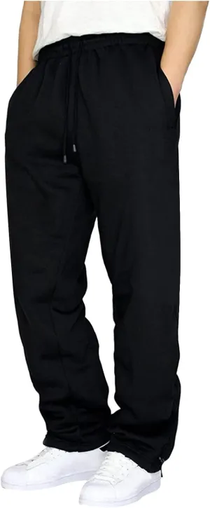 2024 Men's Fleece Cargo Sweatpants Drawstring Loose Fit Jogger Pants for Men with Pockets Stylish Hiking Work Trousers