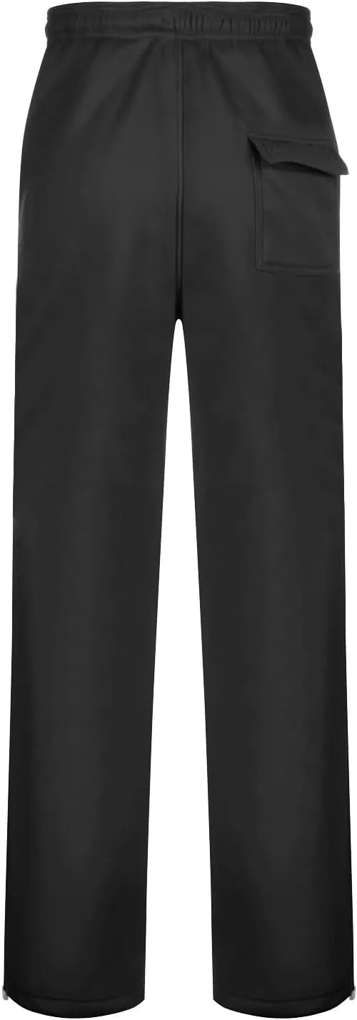 2024 Men's Fleece Cargo Sweatpants Drawstring Loose Fit Jogger Pants for Men with Pockets Stylish Hiking Work Trousers