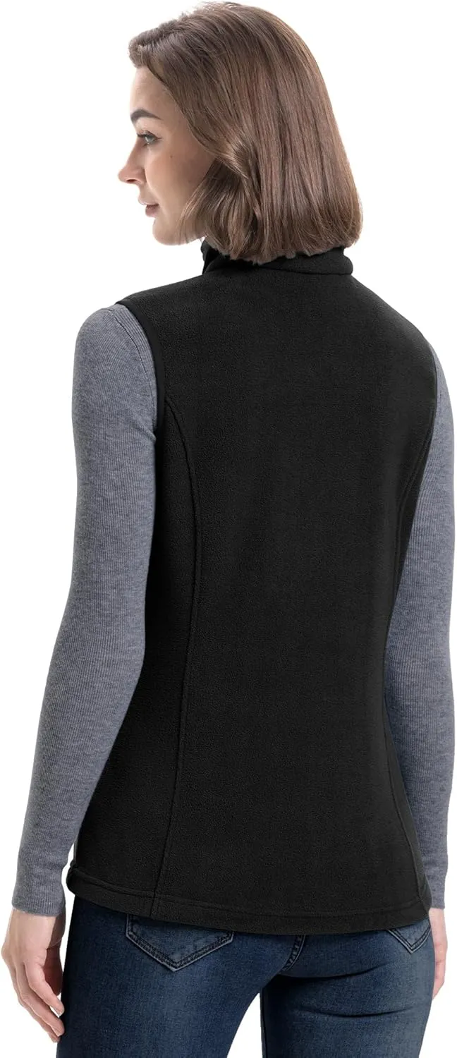 33,000ft Women's Fleece Vest, Lightweight Warm Polar Soft Vests Outerwear with Zip Up Pockets, Sleeveless Jacket for Winter