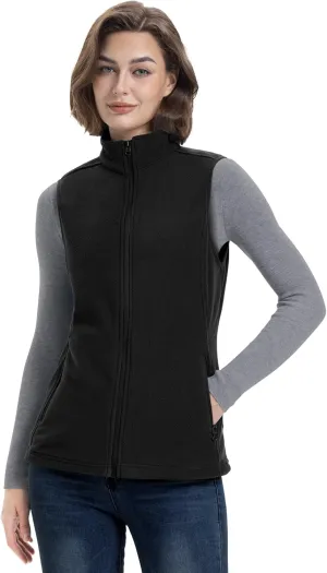 33,000ft Women's Fleece Vest, Lightweight Warm Polar Soft Vests Outerwear with Zip Up Pockets, Sleeveless Jacket for Winter