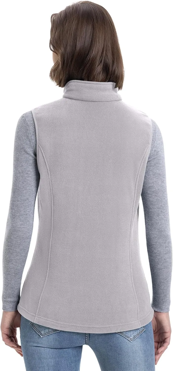 33,000ft Women's Fleece Vest, Lightweight Warm Polar Soft Vests Outerwear with Zip Up Pockets, Sleeveless Jacket for Winter
