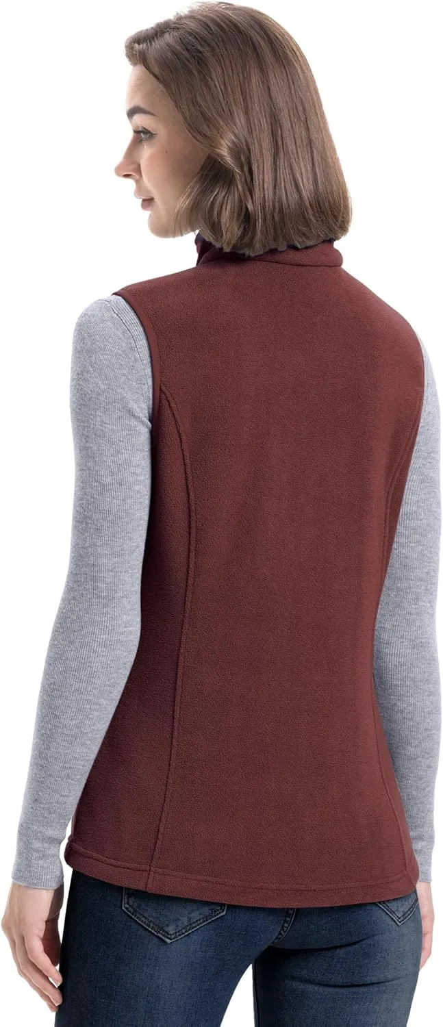 33,000ft Women's Fleece Vest, Lightweight Warm Polar Soft Vests Outerwear with Zip Up Pockets, Sleeveless Jacket for Winter