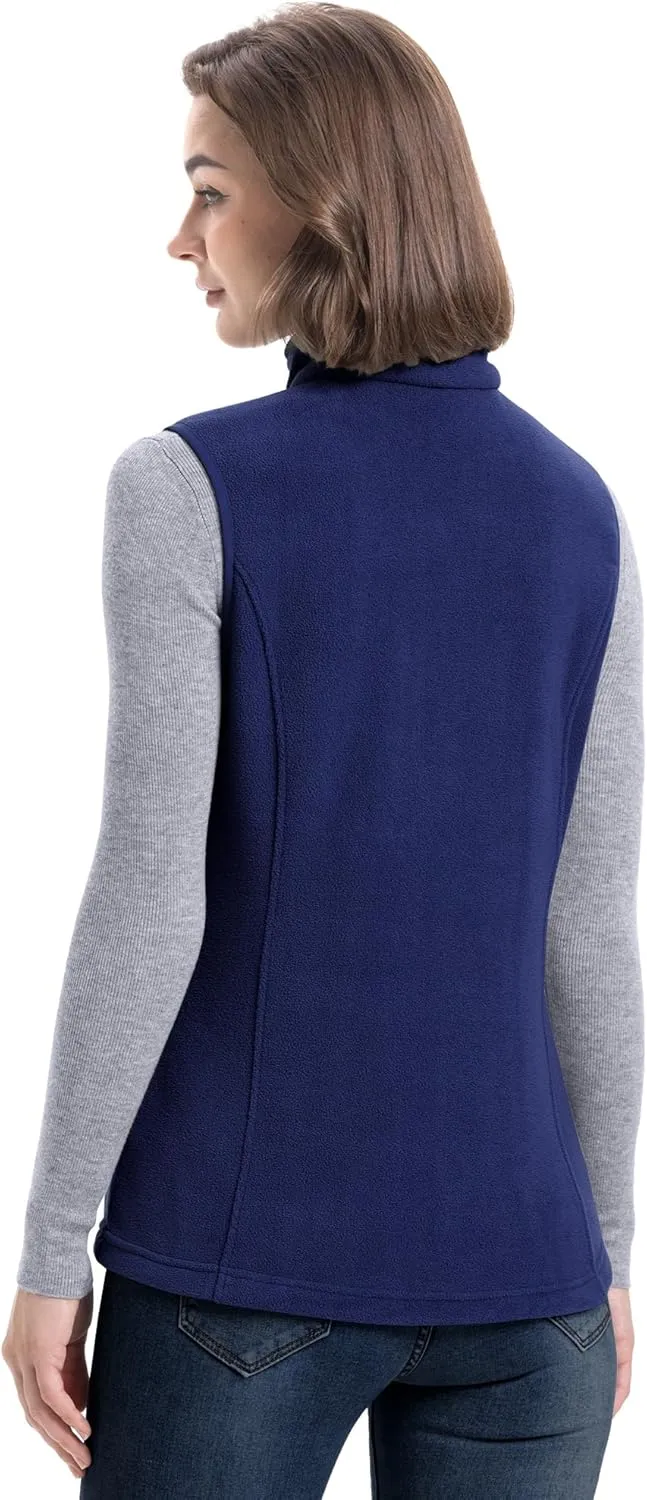 33,000ft Women's Fleece Vest, Lightweight Warm Polar Soft Vests Outerwear with Zip Up Pockets, Sleeveless Jacket for Winter