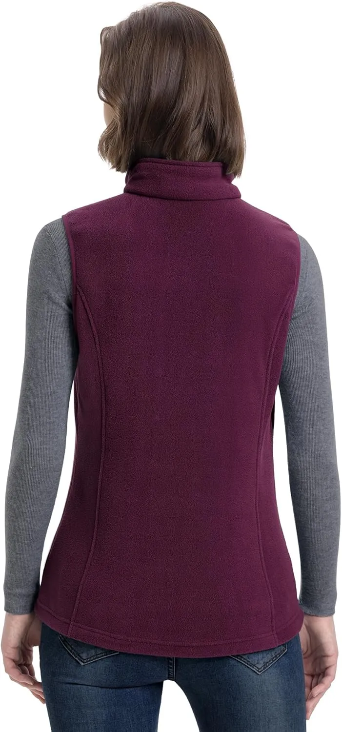 33,000ft Women's Fleece Vest, Lightweight Warm Polar Soft Vests Outerwear with Zip Up Pockets, Sleeveless Jacket for Winter