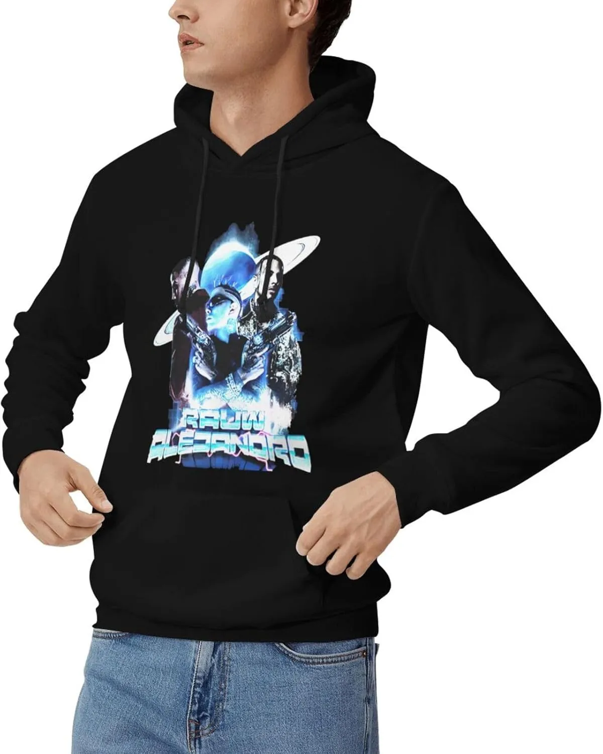 Adult Unisex Hooded Crew Neck Pullover Sweatshirt Top Classic Long Sleeve Hoodie Street Heavyweight Sweaterblack