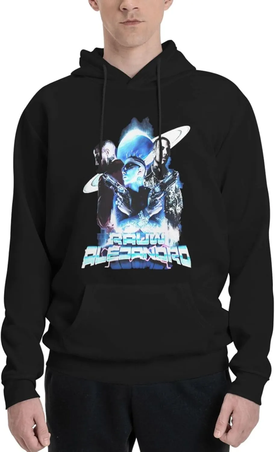 Adult Unisex Hooded Crew Neck Pullover Sweatshirt Top Classic Long Sleeve Hoodie Street Heavyweight Sweaterblack