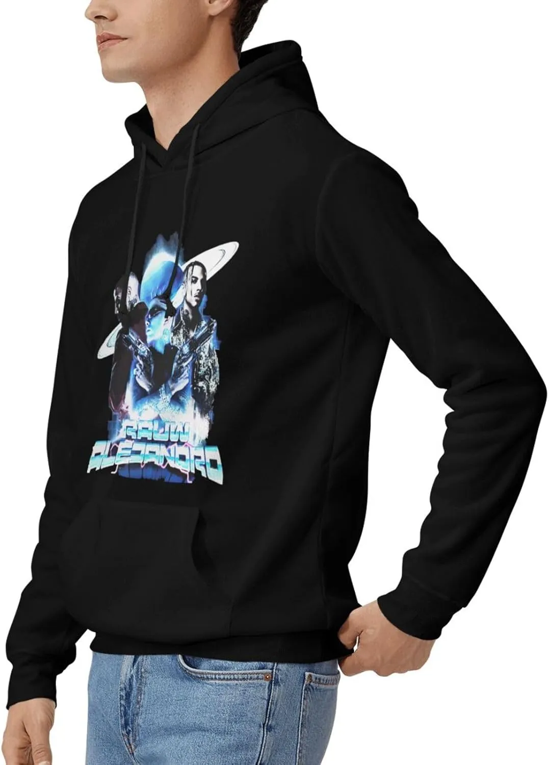 Adult Unisex Hooded Crew Neck Pullover Sweatshirt Top Classic Long Sleeve Hoodie Street Heavyweight Sweaterblack
