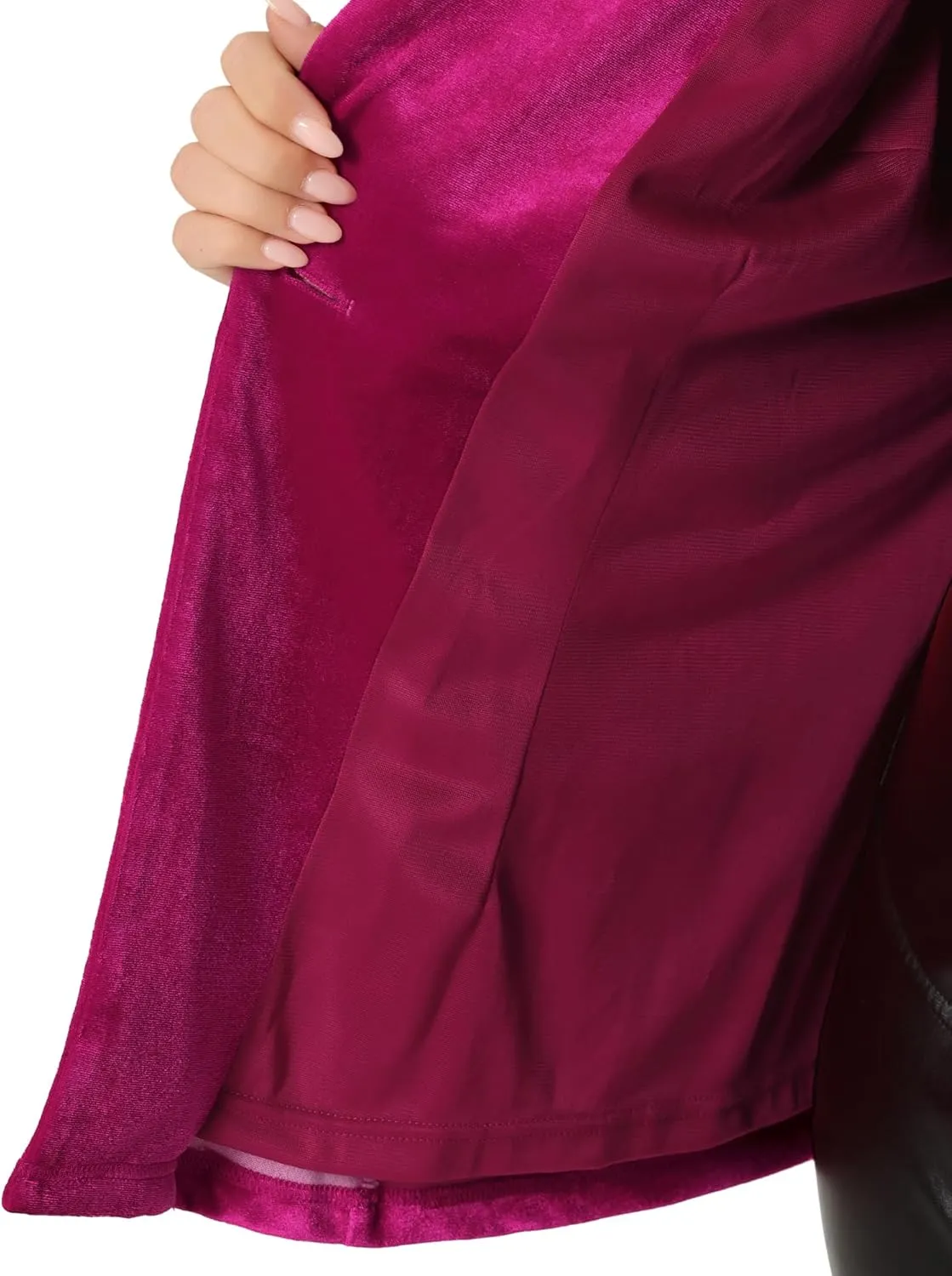 Agnes Orinda Plus Size Velvet Blazers Jackets for Women Casual Lapel Suit Office Work Blazer