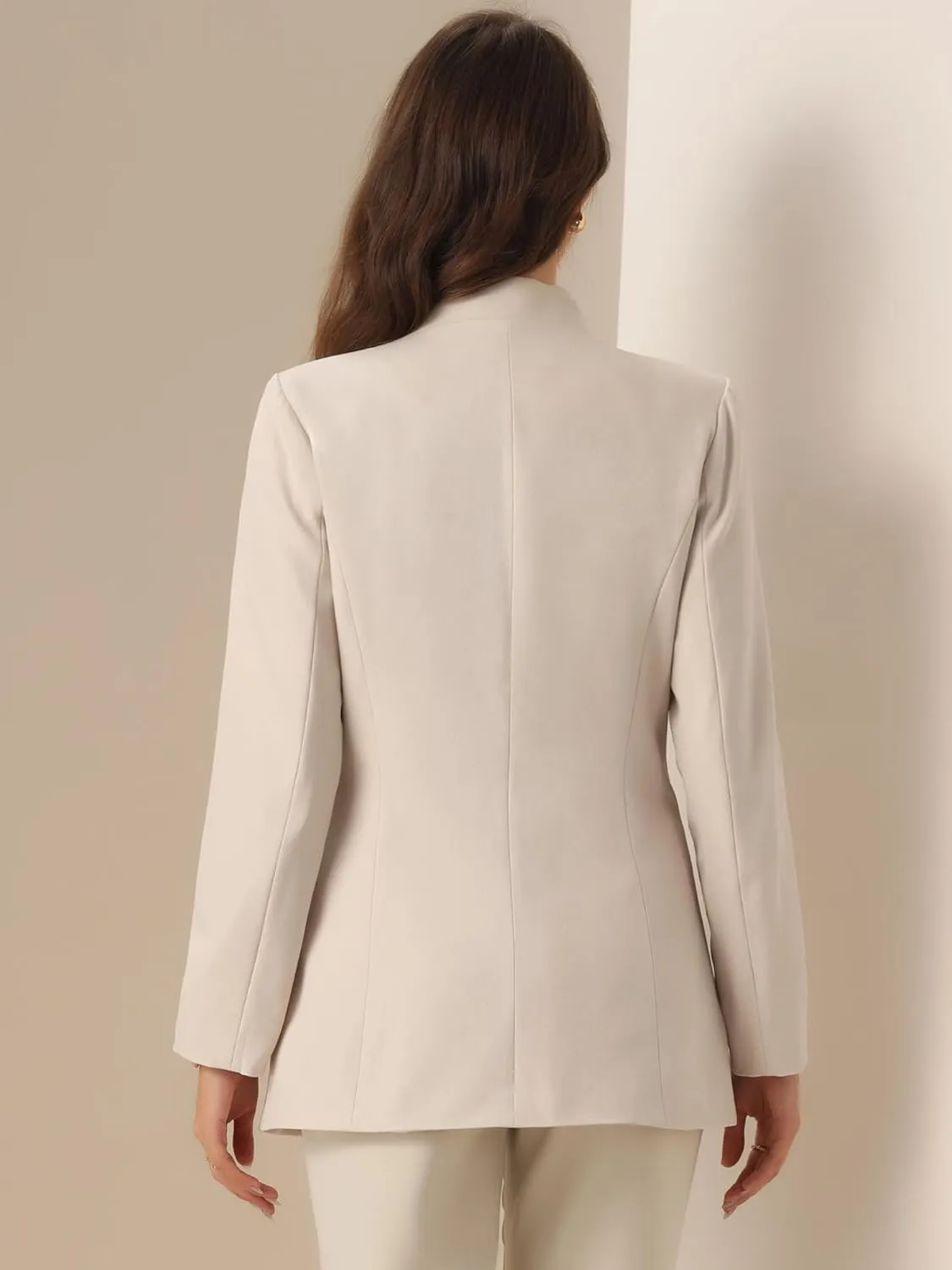 Allegra K Work Blazers for Women's Long Sleeve V Neck Business Outfits Jackets Blazer