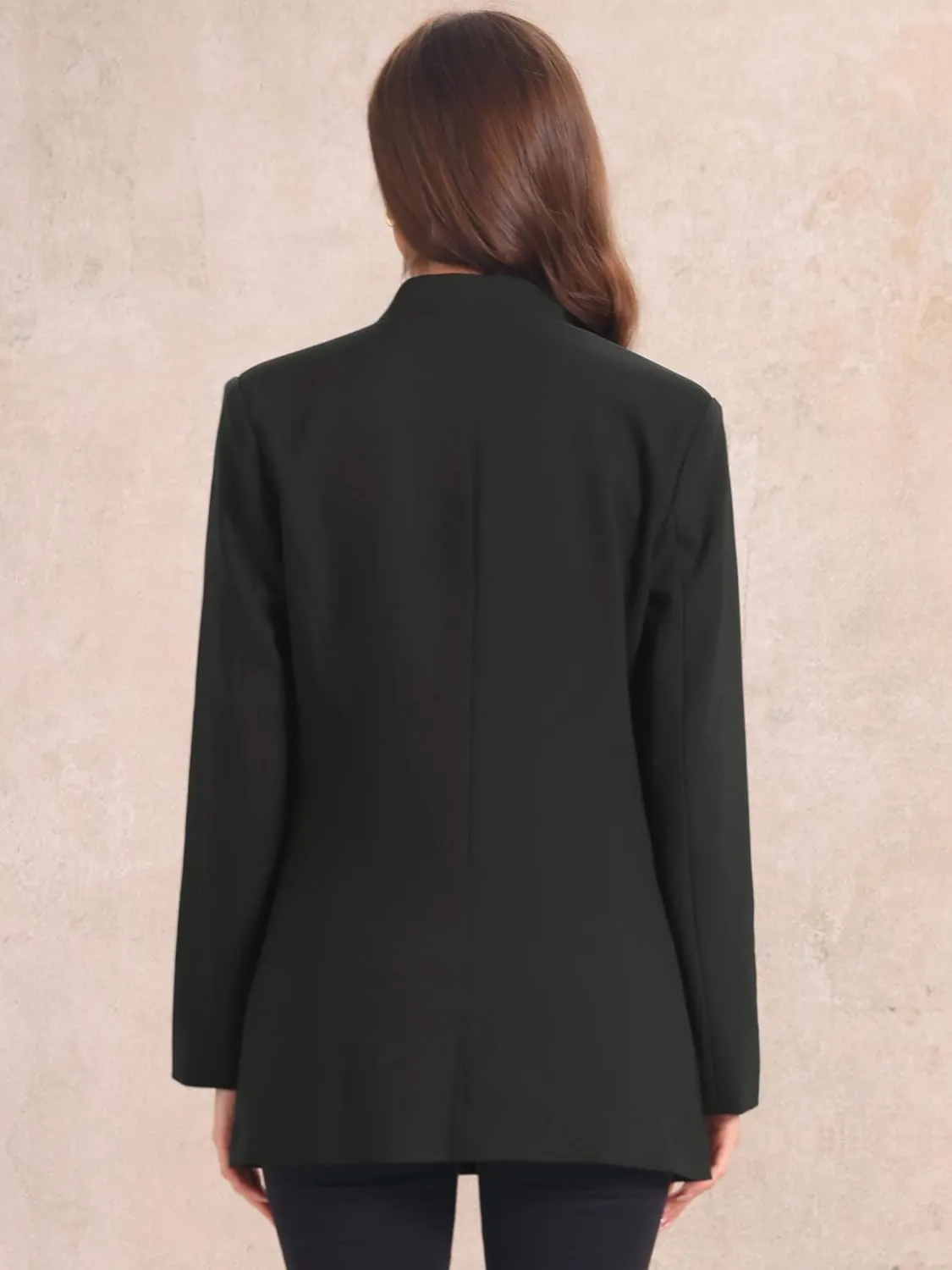 Allegra K Work Blazers for Women's Long Sleeve V Neck Business Outfits Jackets Blazer
