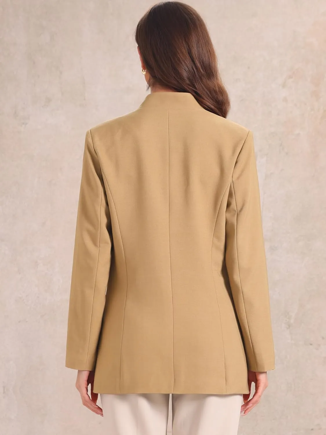Allegra K Work Blazers for Women's Long Sleeve V Neck Business Outfits Jackets Blazer