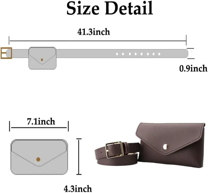 ALTALIVA Women's Leather Belt, Fanny Pack with Removable Belt Fashion Waist Pouch Belt Bags, Fashion PU Leather Waist Pack Pouch Small Purse for Party, Travel, Hiking (coffee)