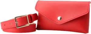 ALTALIVA Women's Leather Belt, Fanny Pack with Removable Belt Fashion Waist Pouch Belt Bags, Fashion PU Leather Waist Pack Pouch Small Purse for Party, Travel, Hiking (red)