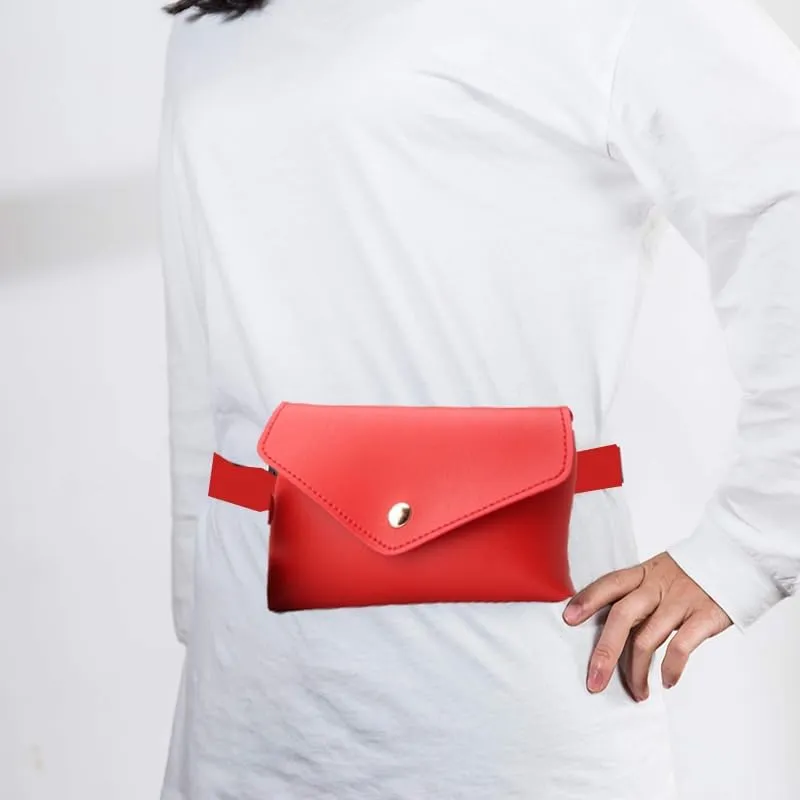 ALTALIVA Women's Leather Belt, Fanny Pack with Removable Belt Fashion Waist Pouch Belt Bags, Fashion PU Leather Waist Pack Pouch Small Purse for Party, Travel, Hiking (red)