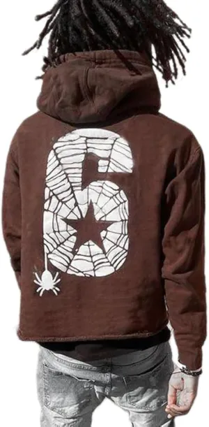 Amiblvowa Y2K Hoodie for Men Women Spider Web Graphic Hoodies Aesthetic Grunge Hooded Sweatshirt Oversized Harajuku Jacket