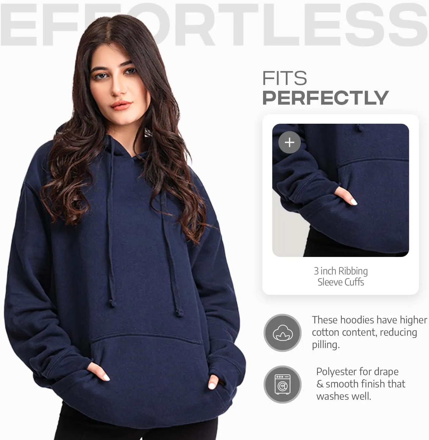 Aon's High Natural Cotton Blend Hoodies For Women: More Breathable & Appealing Modern Fit Sweatshirt Sweaters