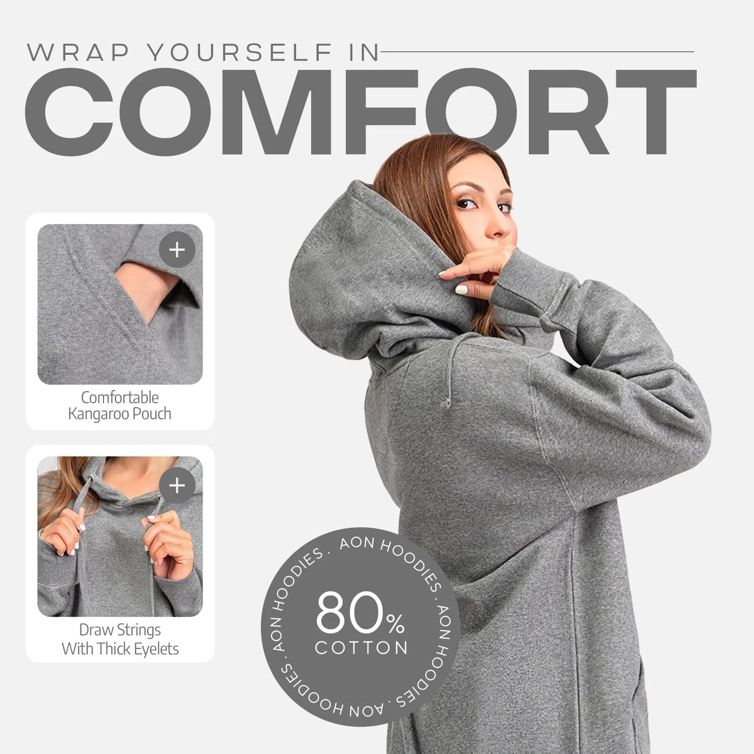 Aon's High Natural Cotton Blend Hoodies For Women: More Breathable & Appealing Modern Fit Sweatshirt Sweaters