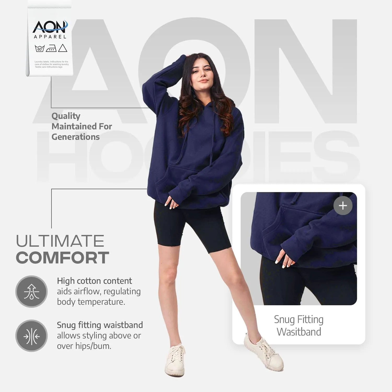 Aon's High Natural Cotton Blend Hoodies For Women: More Breathable & Appealing Modern Fit Sweatshirt Sweaters