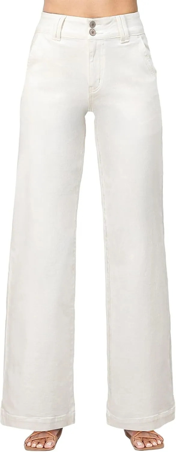 Astylish Jeans for Women Wide Leg High Waisted Stretchy Straight Leg Jean Baggy Trendy 2025 Denim Pants with Slanted Pockets
