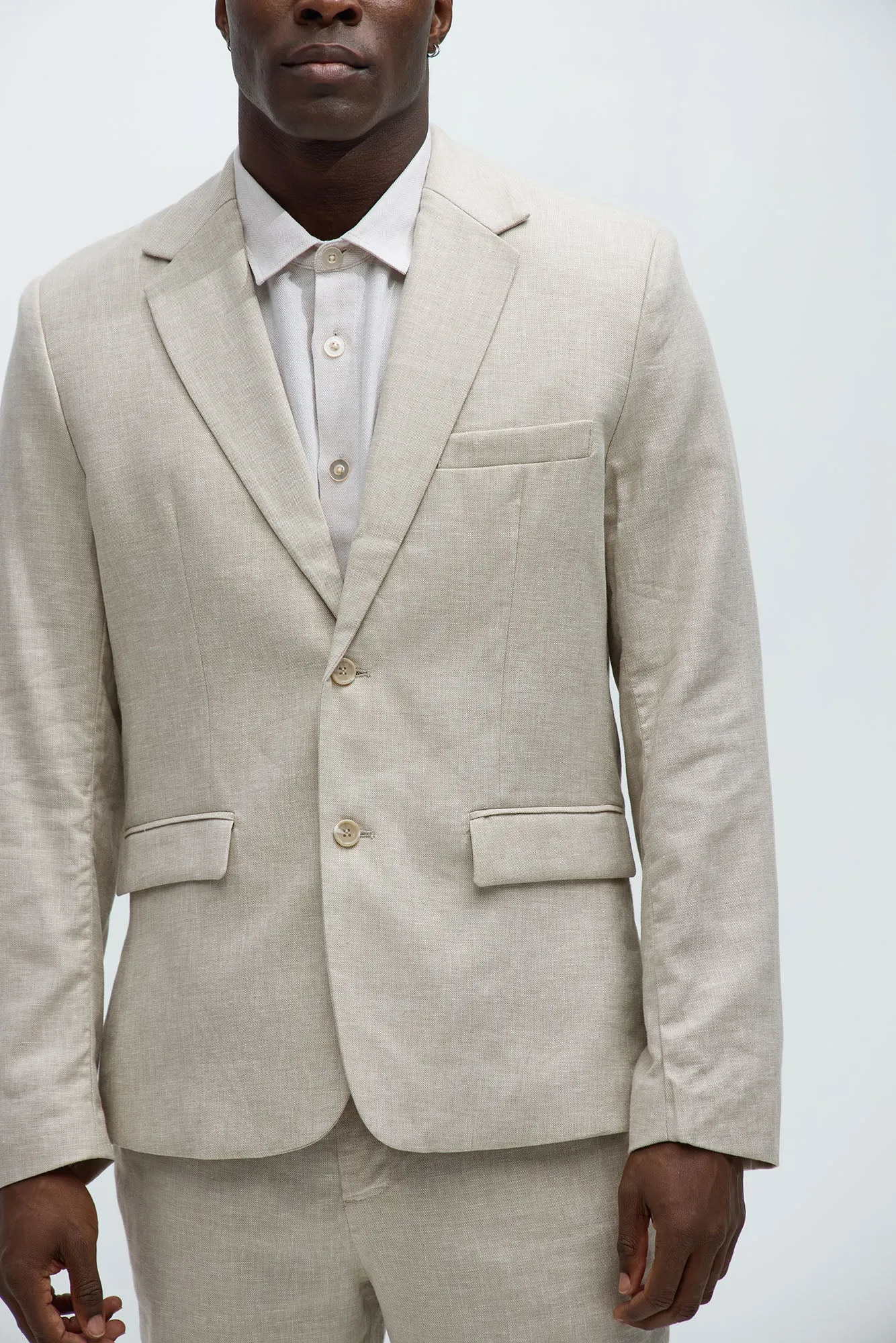 Bahamas Linen Suit Jacket - Stone
