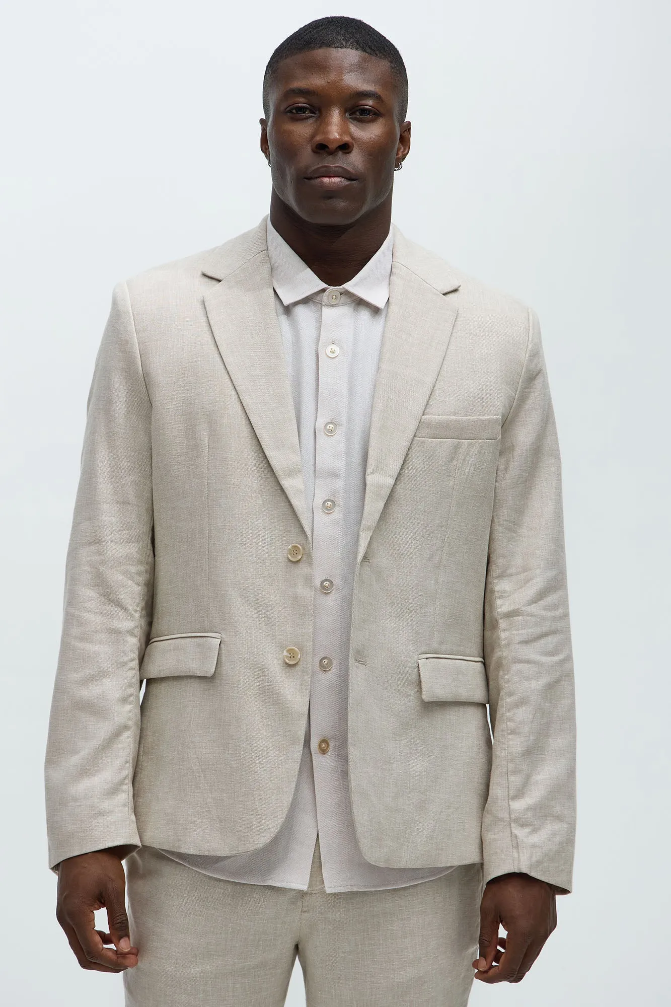 Bahamas Linen Suit Jacket - Stone