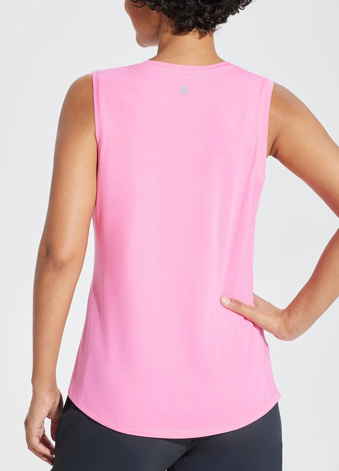 baleaf Workout Tank Tops for Women Sleeveless Athletic Top Loose Fit Running Shirts High Neck Yoga Gym Clothes