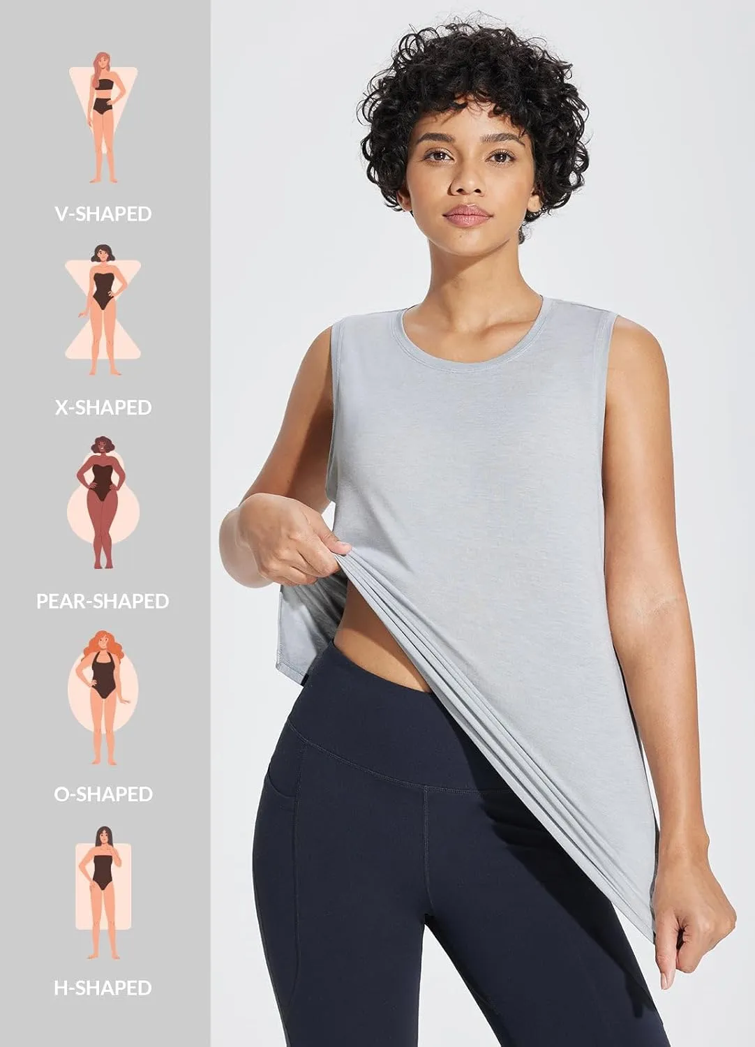 baleaf Workout Tank Tops for Women Sleeveless Athletic Top Loose Fit Running Shirts High Neck Yoga Gym Clothes