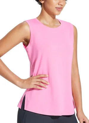 baleaf Workout Tank Tops for Women Sleeveless Athletic Top Loose Fit Running Shirts High Neck Yoga Gym Clothes