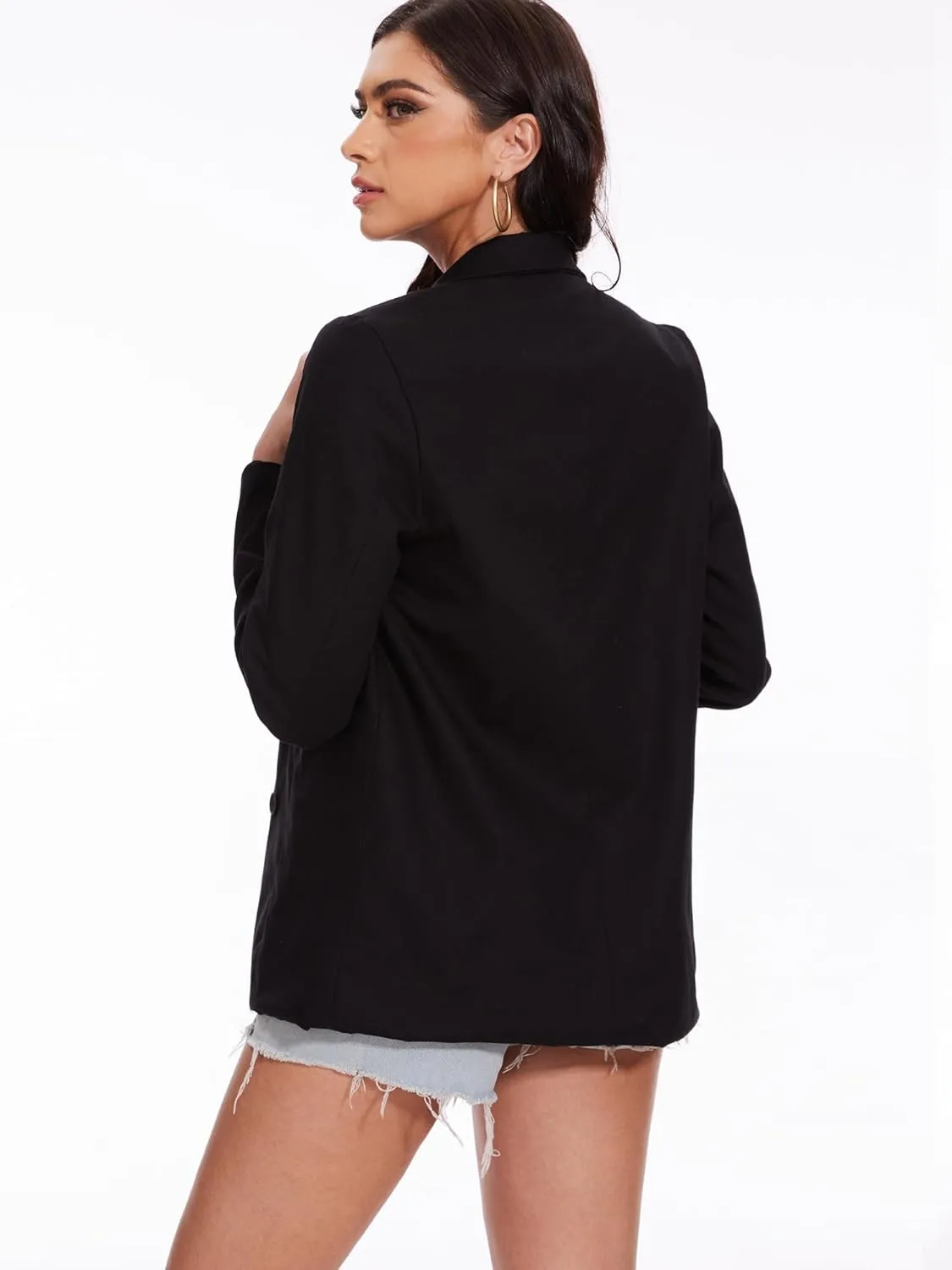 Beautiful Nomad Women's Cotton Linen Blazer Long Sleeve Fall Fashion Casual Work Office Jackets