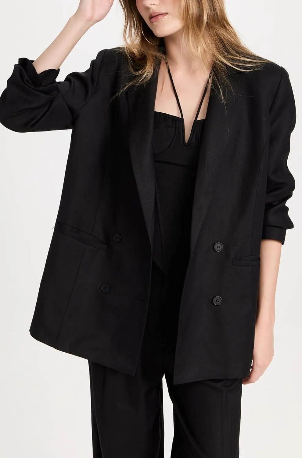 Beautiful Nomad Women's Cotton Linen Blazer Long Sleeve Fall Fashion Casual Work Office Jackets