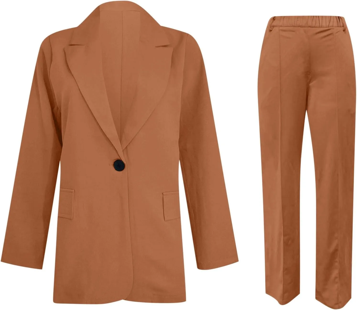 Blazer Sets Women 2 Piece Outfits Dressy Pant Suits Business Casual Outfits Loose Straight Leg Pants Work Clothing Set
