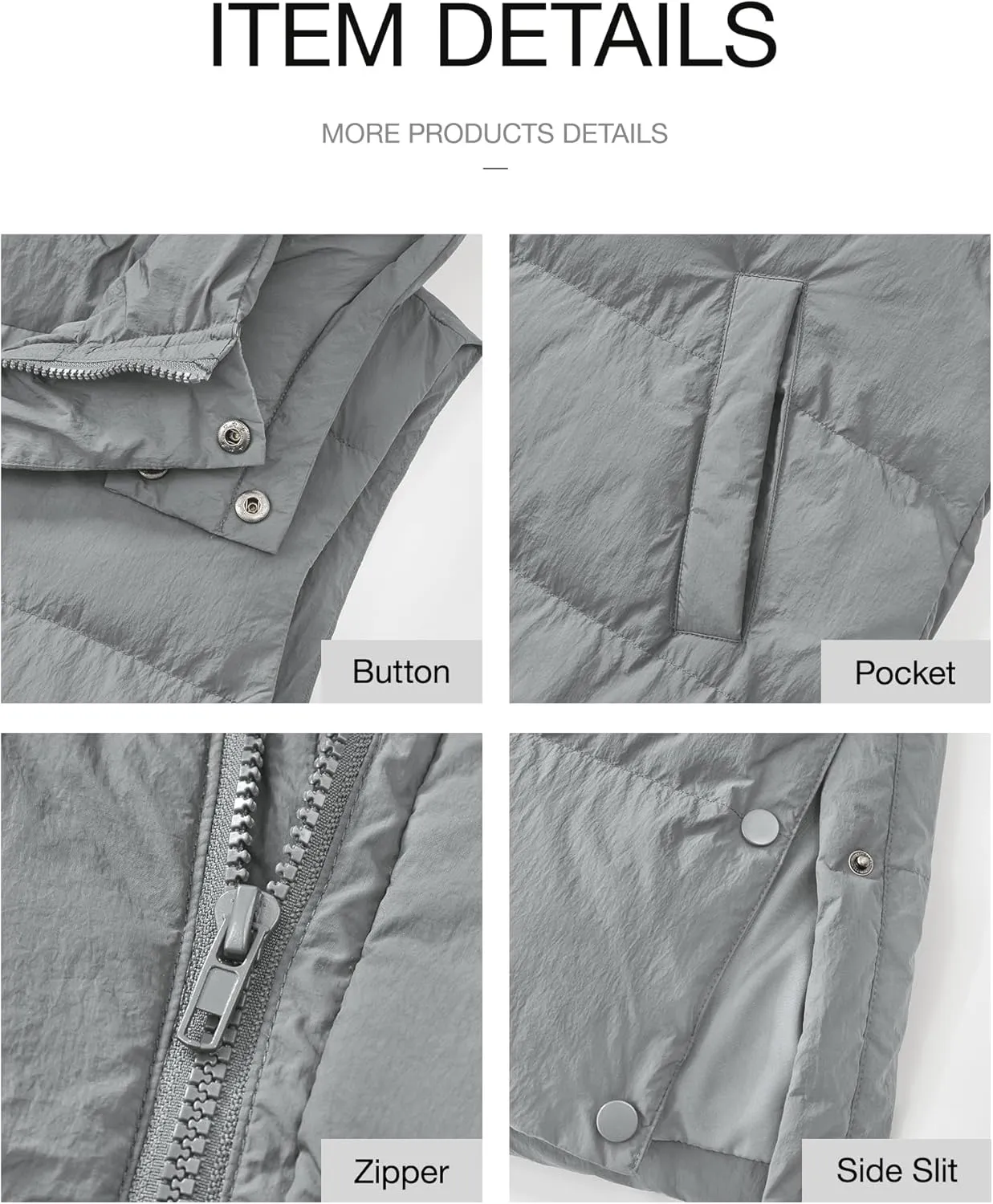 BTFBM Long Puffer Vest Women Quilted Hooded Button Down Zip Up Sleeveless Vests Outerwear Padded Jacket Fall Winter Coat