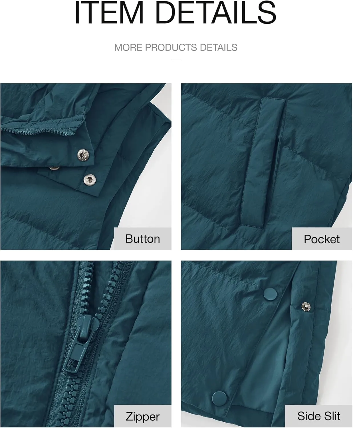 BTFBM Long Puffer Vest Women Quilted Hooded Button Down Zip Up Sleeveless Vests Outerwear Padded Jacket Fall Winter Coat