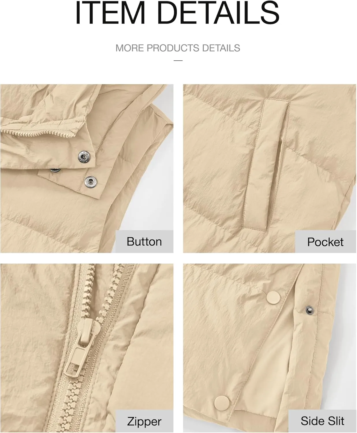 BTFBM Long Puffer Vest Women Quilted Hooded Button Down Zip Up Sleeveless Vests Outerwear Padded Jacket Fall Winter Coat