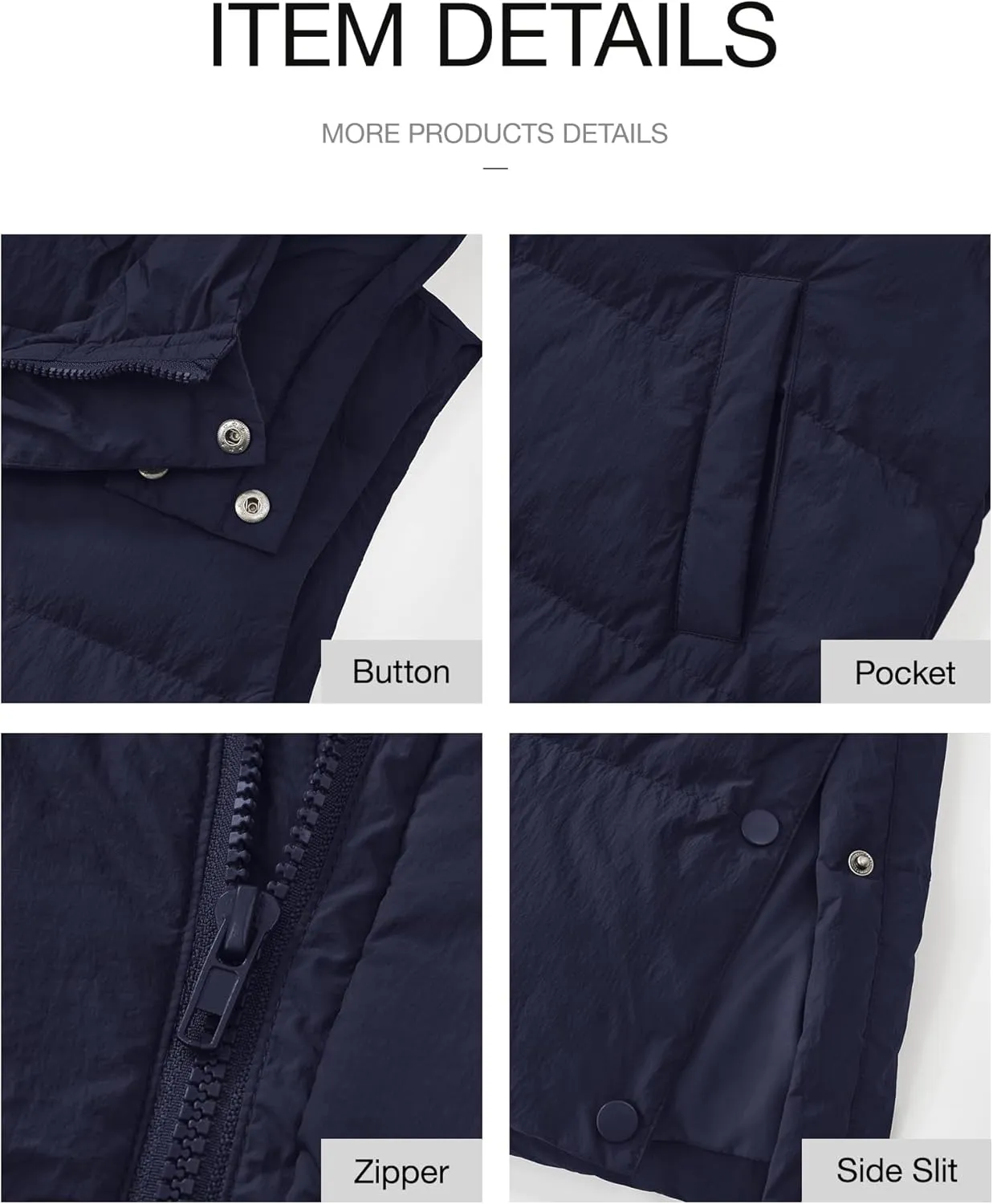 BTFBM Long Puffer Vest Women Quilted Hooded Button Down Zip Up Sleeveless Vests Outerwear Padded Jacket Fall Winter Coat