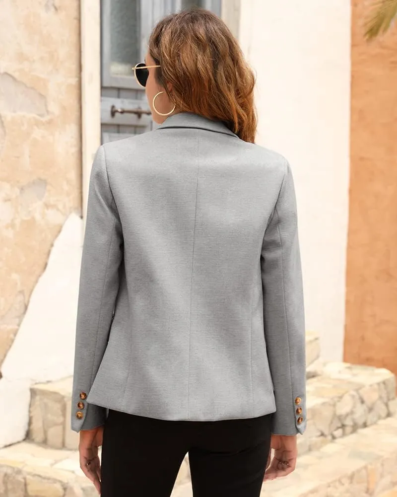 BZB Women's Casual Blazers Long Sleeve Lapel Open Front Work Office Bussiness Warm Blazer Jackets