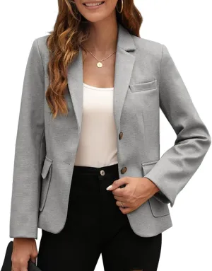 BZB Women's Casual Blazers Long Sleeve Lapel Open Front Work Office Bussiness Warm Blazer Jackets