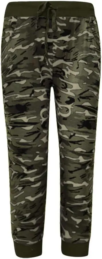 Camo Print Capri Pants for Women High Waist Casual Drawstring Trousers Workout Athletic Running Capri Leggings
