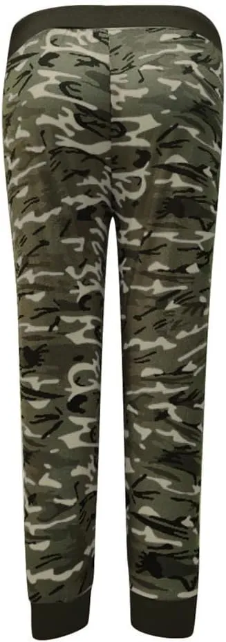 Camo Print Capri Pants for Women High Waist Casual Drawstring Trousers Workout Athletic Running Capri Leggings