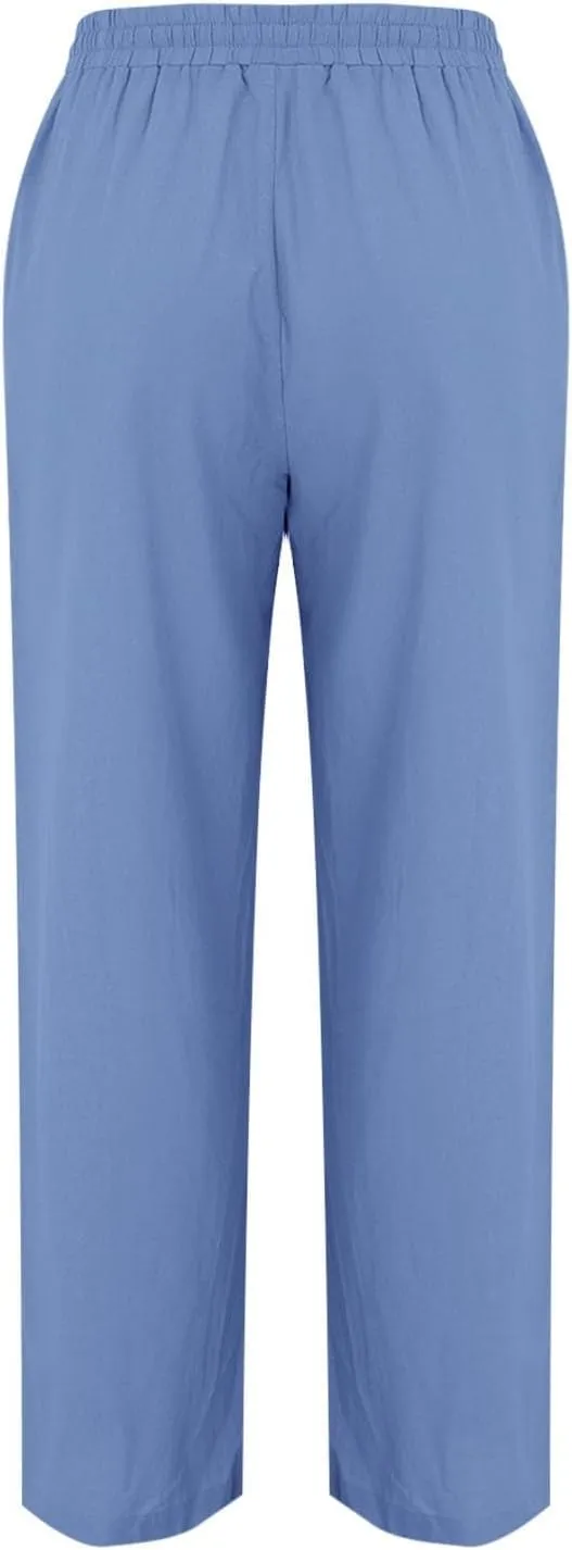 Cargo Pants for Women Winter Adjustable Travel Thermal with Pockets Wide Leg Straight Leg
