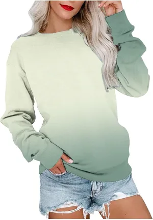 Ceboyel Long Sleeve Shirts for Women Crewneck Sweatshirt Pullover Casual Long Sleeve Tops Trendy Loose Fit Fall Clothing 2023