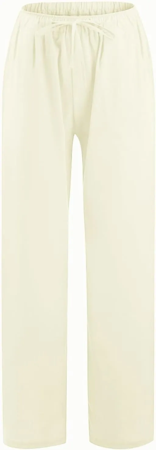 Cotton Linen Pants Women Summer 2025 Wide Leg High Waist Trousers Breathable Resort Wear Wrinkle-Free Casual Pants