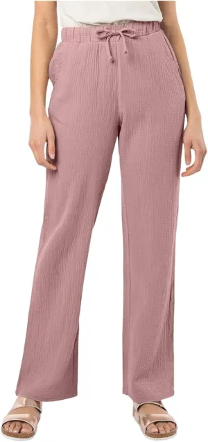 Cotton Linen Pants Women Summer Casual High Waisted Wide Leg Pants with Pockets Soft Boho Beach Trendy Trousers
