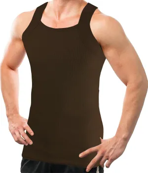 Different Touch Men Cotton Tank Top Square Cut Muscle Rib A-Shirt