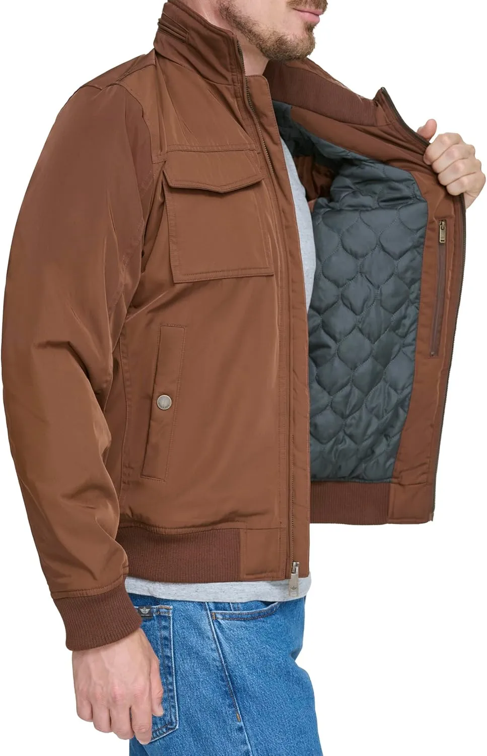 Dockers Men's Quilted Lined Flight Bomber Jacket